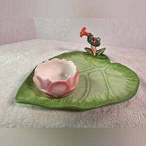 Disneyland Tiana's Palace Lily Pad Plate and Lotus Cup Collectible Set